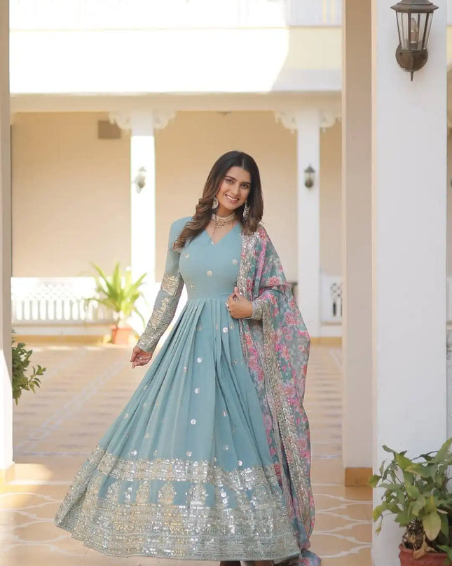 Moni 1078 Premium Designer And Georgette Gown With Dupatta Collection 2025