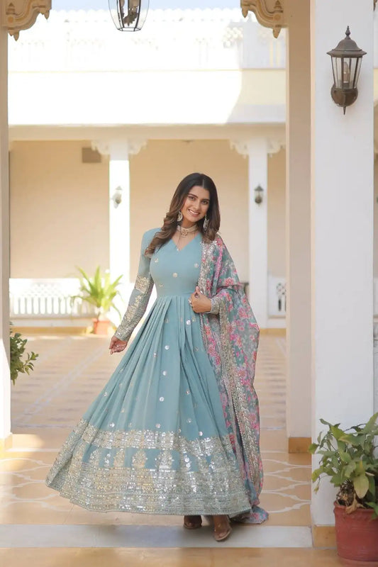Moni 1078 Premium Designer And Georgette Gown With Dupatta Collection 2025