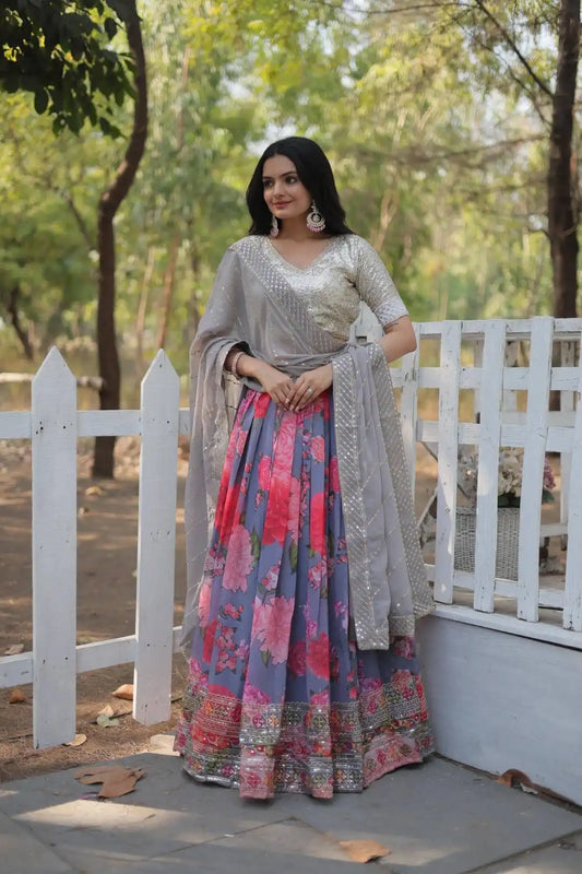 Mohini 7112 New Digital Printed Multi Color And Faux Georgette Lehenga Choli