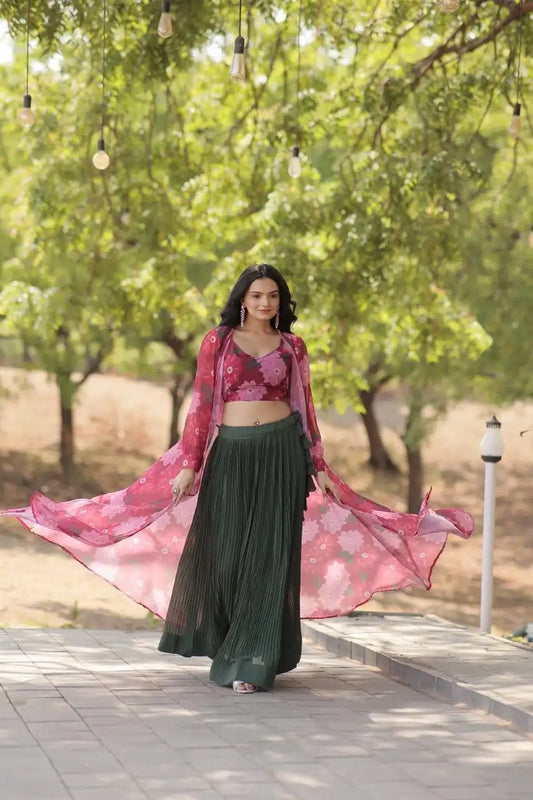 Mohini7107 New Faux Georgette With Crush Pleating Crush Lehenga Choli