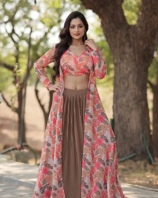 Mohini7107 New Faux Georgette With Crush Pleating Fancy Lehenga Choli