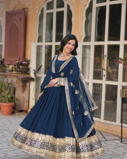 Moni 1135 Long And Faux Blooming with Embroidery Gown With Dupatta Dress Online 2025