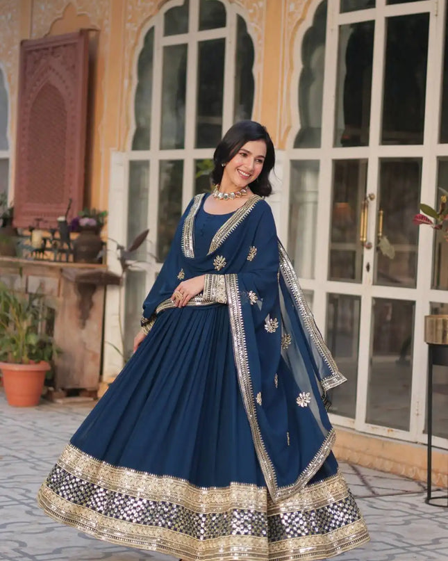 Moni 1135 Long And Faux Blooming with Embroidery Gown With Dupatta Dress Online 2025