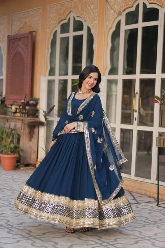Moni 1135 Long And Faux Blooming with Embroidery Gown With Dupatta Dress Online 2025
