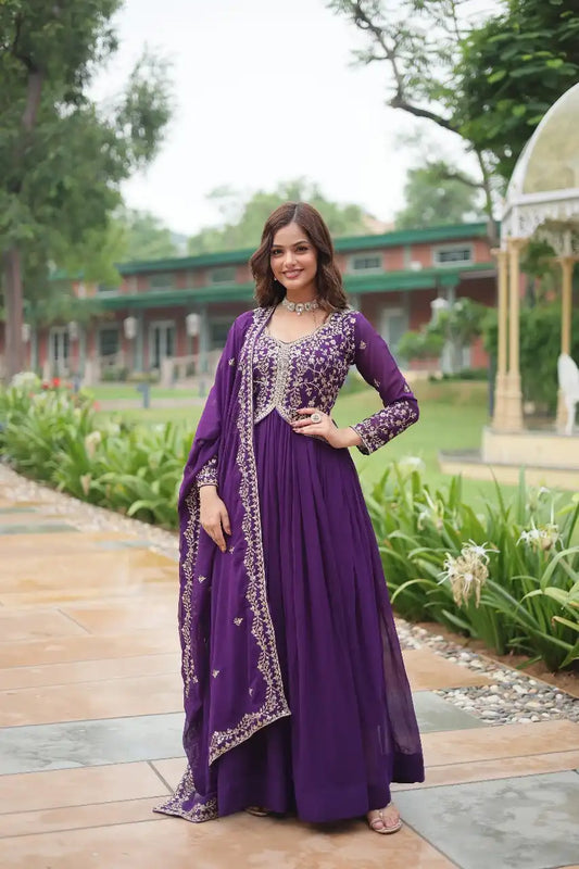 Mohini 9202 Purple Color Embroidery Women Gown Dress 2025