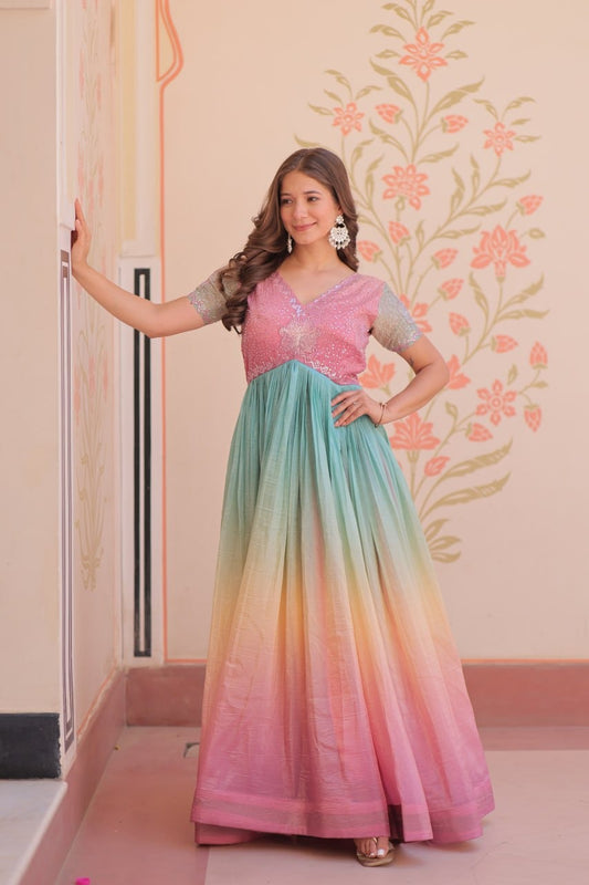 Moni 1169 Designer Beads Embroidered Work Ladies Gown Online 2025