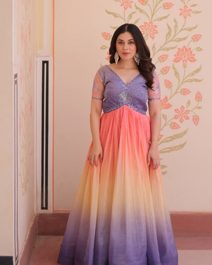 Moni 1169 Ladies Beads Embroidered Work Ladies Gown Online 2025
