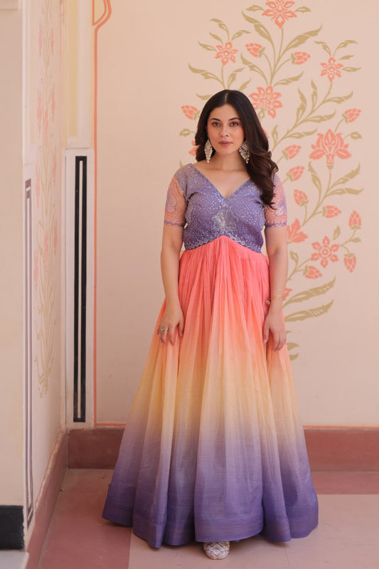 Moni 1169 Ladies Beads Embroidered Work Ladies Gown Online 2025