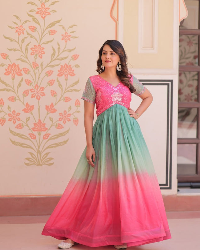Moni 1169 Multi Color Beads Embroidered Work Ladies Gown Online 2025