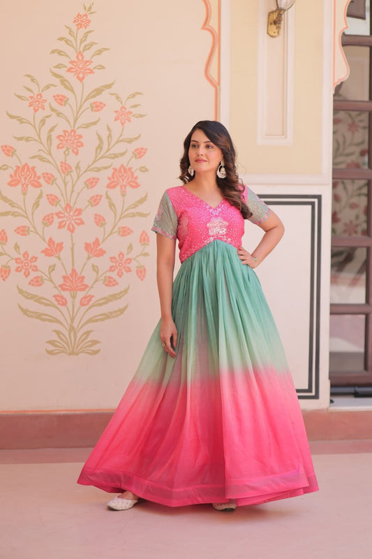Moni 1169 Multi Color Beads Embroidered Work Ladies Gown Online 2025