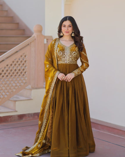 Mohini 9234 Ladies Party Wear Sequins Embroidered Work Women Gown With Dupatta 2025