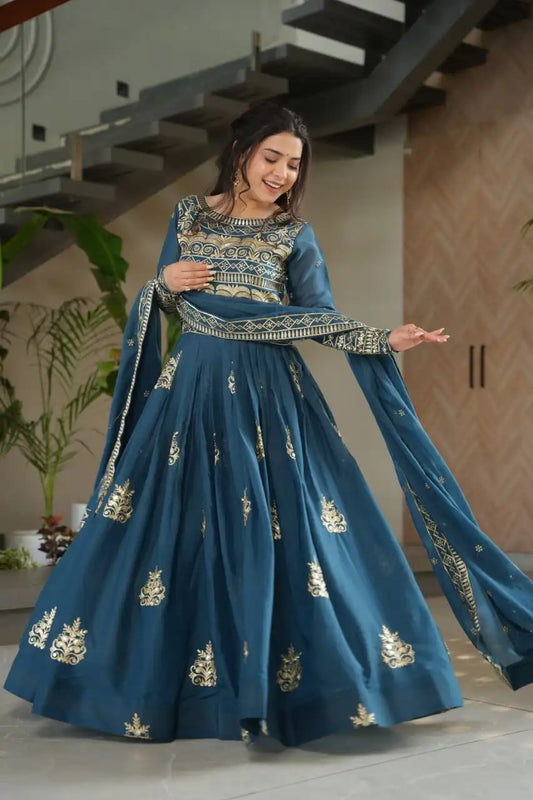 Mohini 9226 Ladies Designer Chinon Gown Dupatta With Sequence Embroidery Work