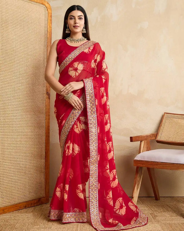 Kiara Suryamukhi Soft Georgette Sarees Bandhani Print Collection 2025