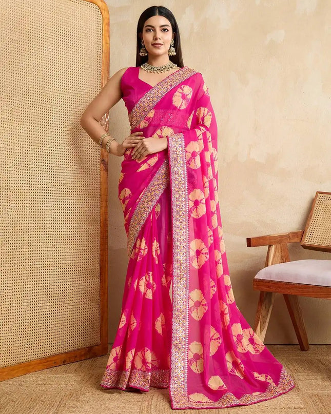 Kiara Suryamukhi Soft Georgette Sarees Bandhani Print