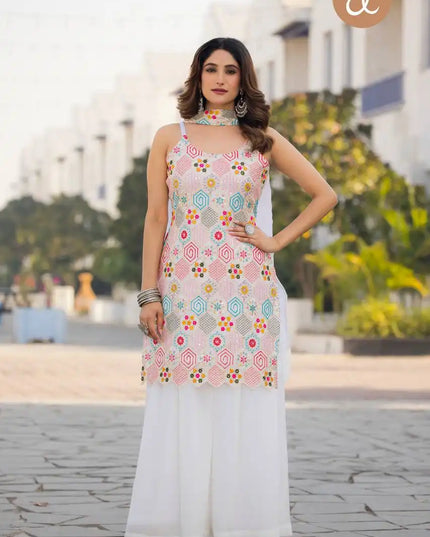 Threadthrill Vol 5 Chinon Western Plazo Kurti Dupatta
