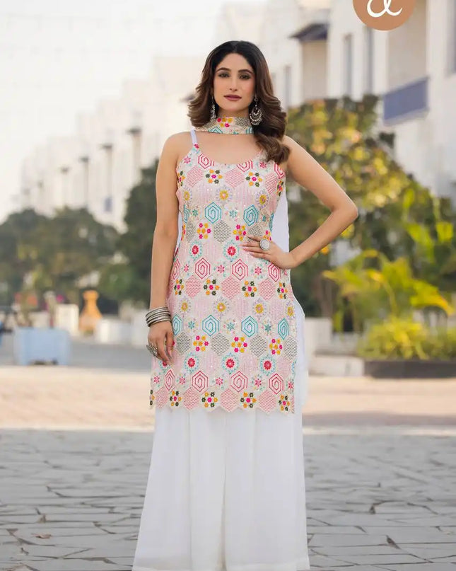Threadthrill Vol 5 Chinon Western Plazo Kurti Dupatta