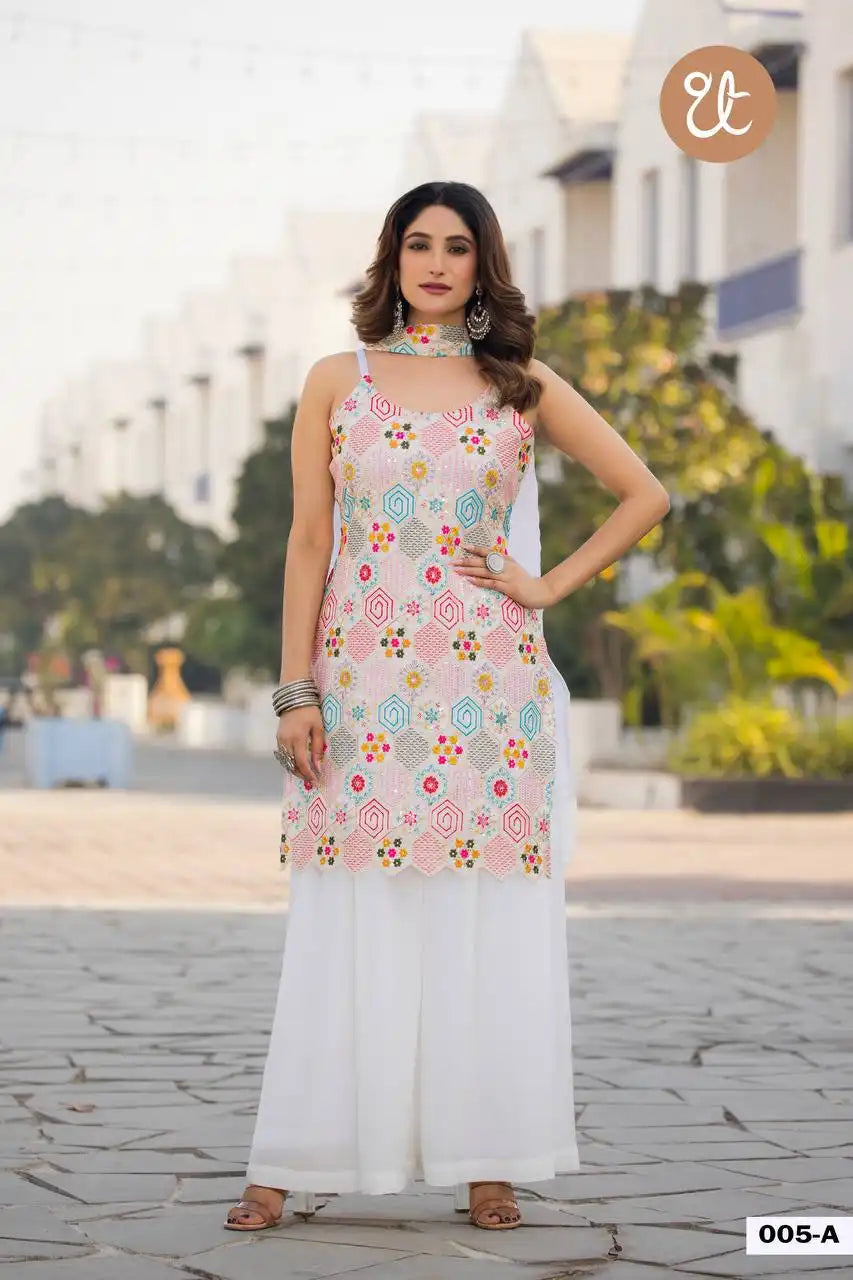 Threadthrill Vol 5 Chinon Western Plazo Kurti Dupatta