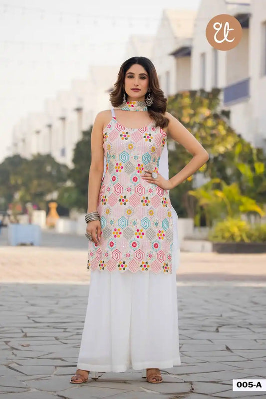 Threadthrill Vol 5 Chinon Western Plazo Kurti Dupatta
