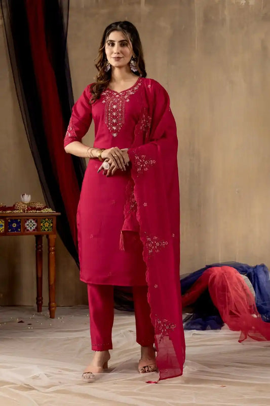 Lila 04 Roman Silk Readymade Design Trending Hand Work