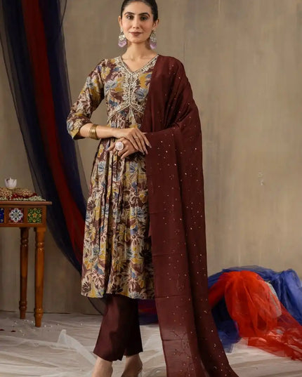 Lila 05 Modal Print Dress With Embroidery Work Collection 2025