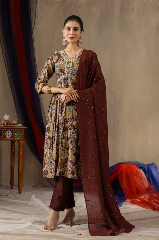 Lila 05 Modal Print Dress With Embroidery Work Collection 2025