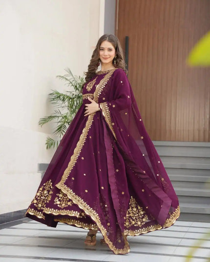 Mohini 9227 Georgette Anarkali Gown With Dupatta 2025
