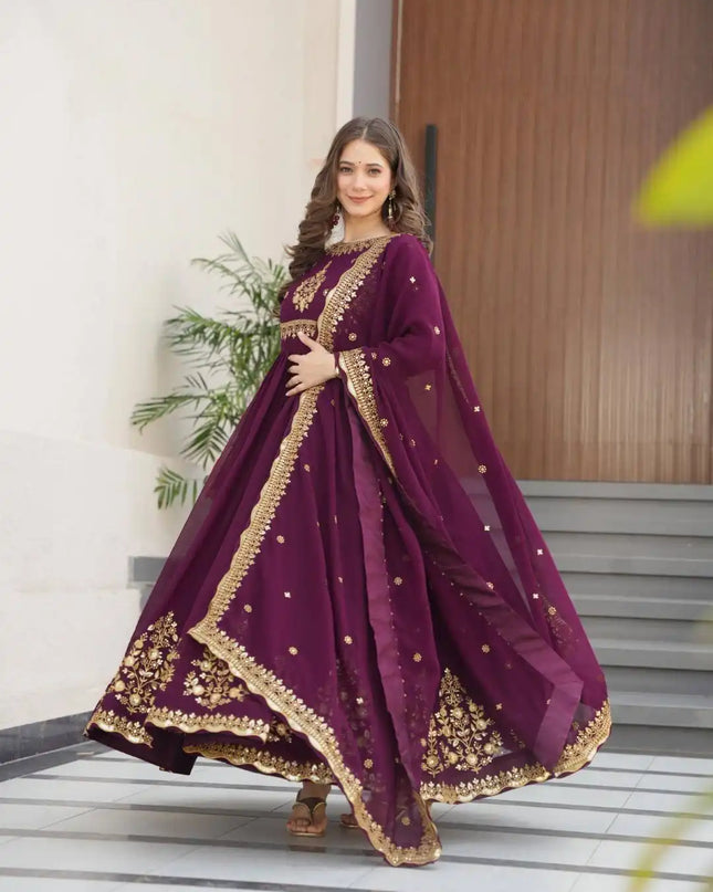 Mohini 9227 Georgette Anarkali Gown With Dupatta 2025