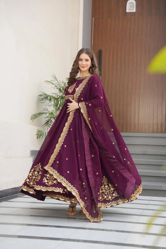 Mohini 9227 Georgette Anarkali Gown With Dupatta 2025
