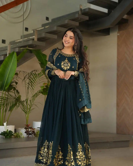 Mohini 9227 Georgette Anarkali Jade Color Gown With Dupatta 2025