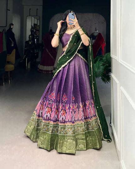 WMN 1240 Multi Shaded Kanchipuram Lehenga Choli For Girl Online 2025