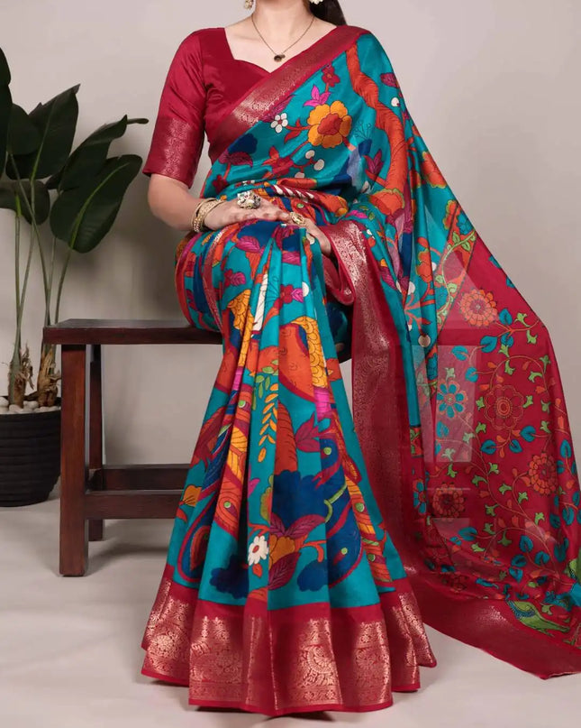 WMN  Tussar Silk Saree Online maroon