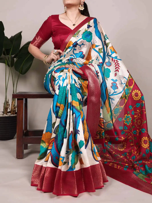 WMN  Tussar Silk Saree Online Maroon