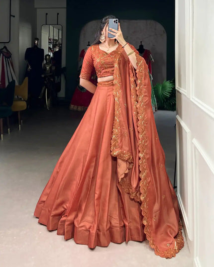 WMN 1441 Korean Pure Tussar Lehenga Choli 2025