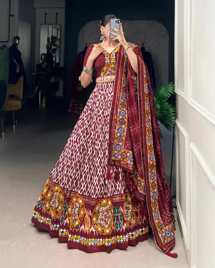 WMN 1743 Tusaar Silk Navratri Gamthi Work Lehenga Choli 2025