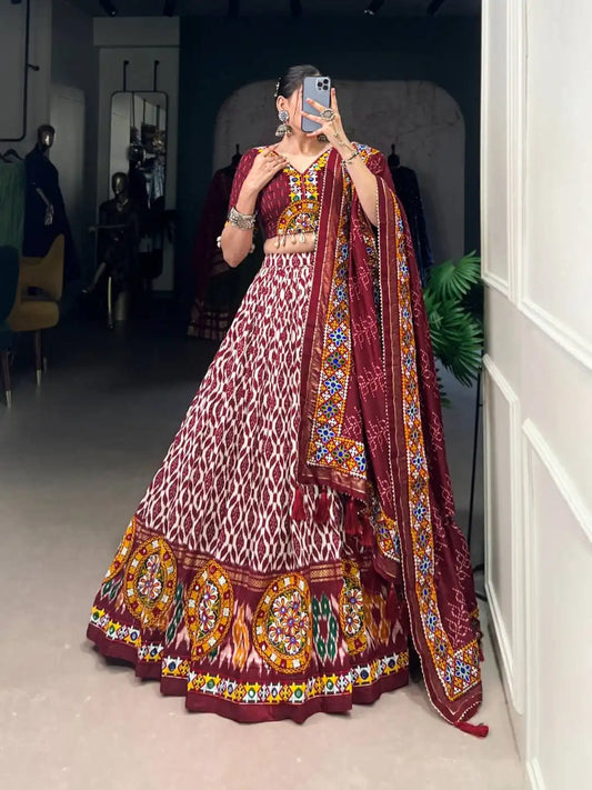 WMN 1743 Tusaar Silk Navratri Gamthi Work Lehenga Choli 2025
