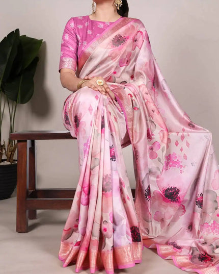 WMN  Tussar Silk Designer Wear Saree For Women Violet