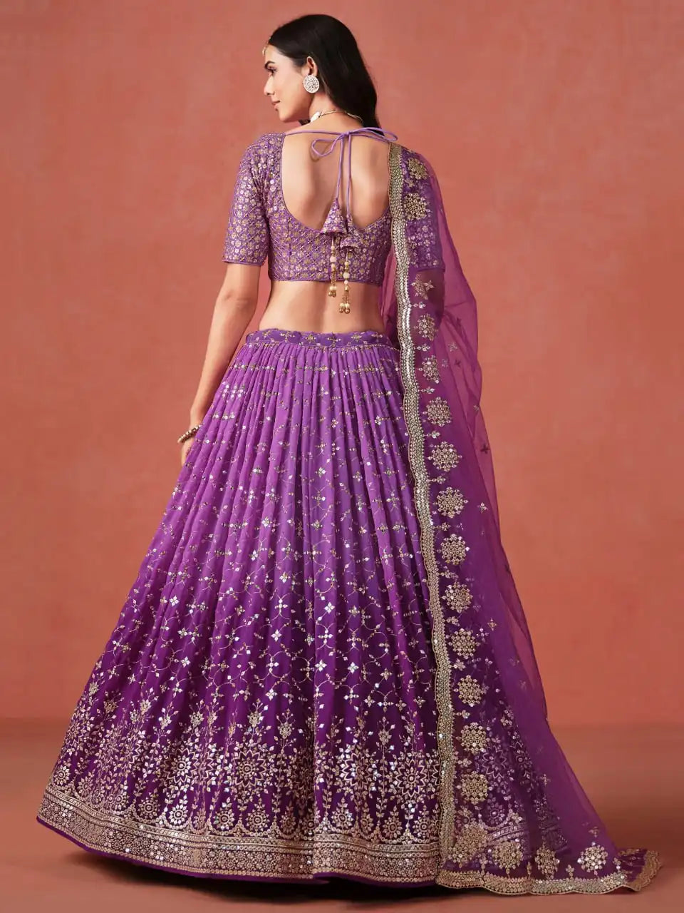 Zeel 7086 Purple Georgette Lehenga Choli Party Wear Collection
