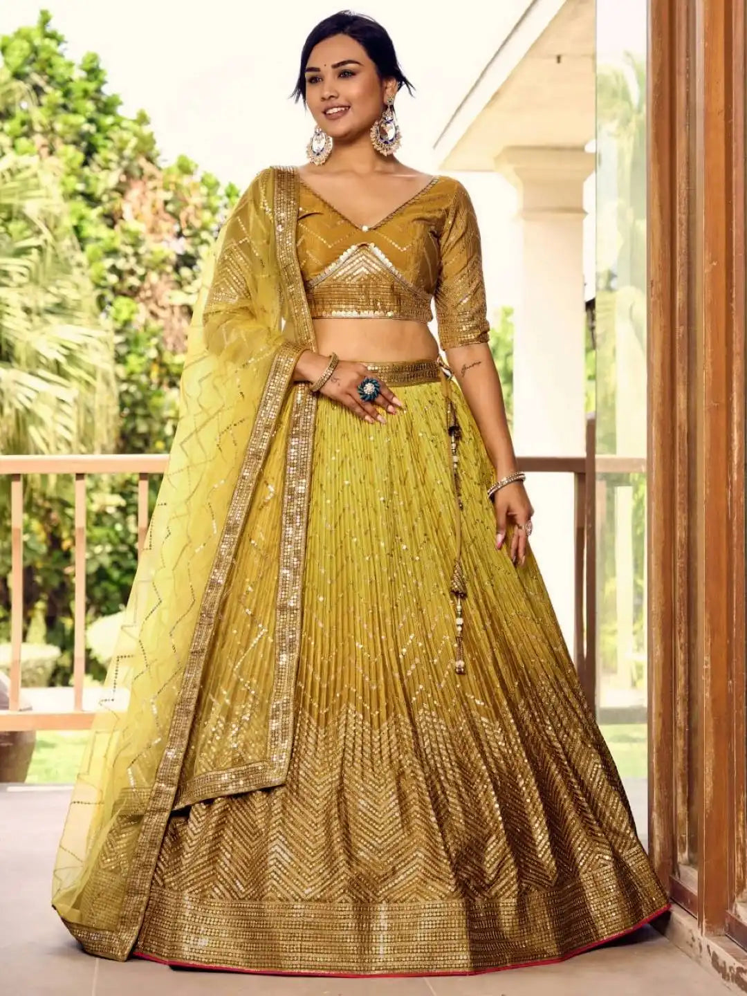 Zeel Kimaya 5057 Yellow Ark Silk Lehenga Choli Sequins Thread Embroidery Wedding Design