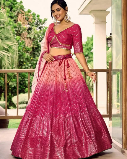 Zeel Kimaya 5057 Ruby Ark Silk Lehenga Choli Sequins Thread Embroidery Wedding Design