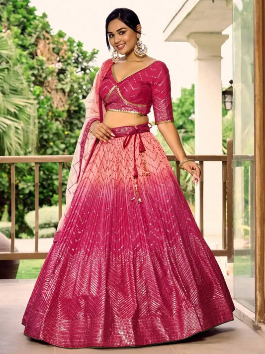 Zeel Kimaya 5057 Ruby Ark Silk Lehenga Choli Sequins Thread Embroidery Wedding Design