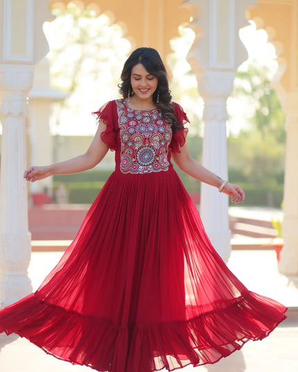 Moni 1179 Red Color Women Gown Dress Online 2025