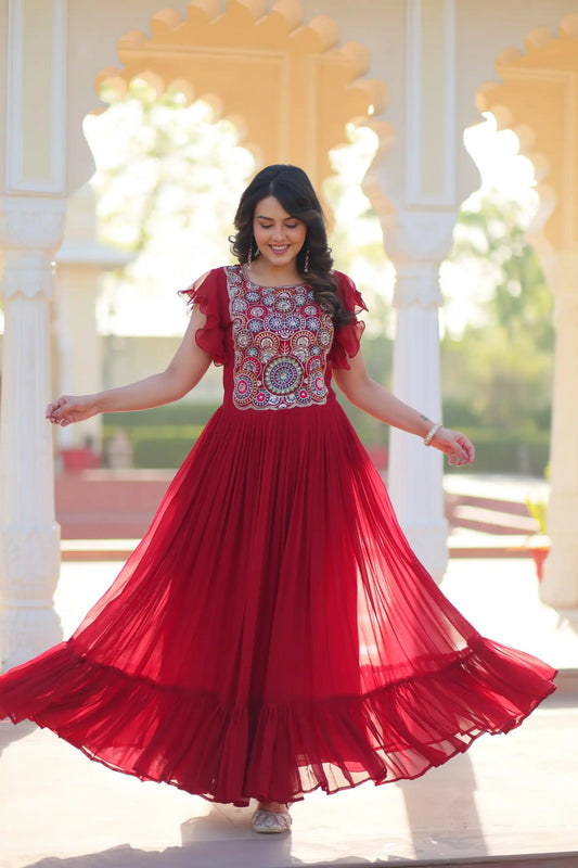 Moni 1179 Red Color Women Gown Dress Online 2025