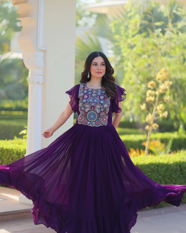 Moni 1179 Purple Color Women Gown Dress Online 2025