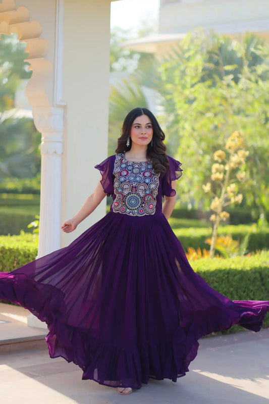 Moni 1179 Purple Color Women Gown Dress Online 2025
