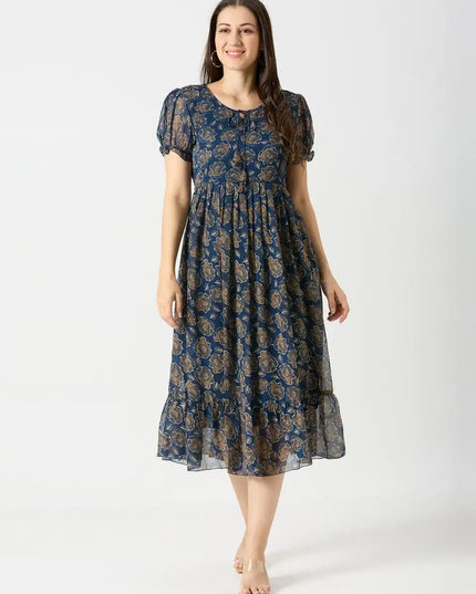 RM Georgette Long Maxi Dress With Printed Collection