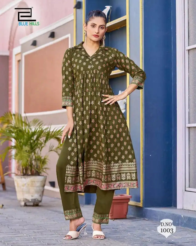 Blue Hills Cassata Alia Cut Designer Kurti Pant Design
