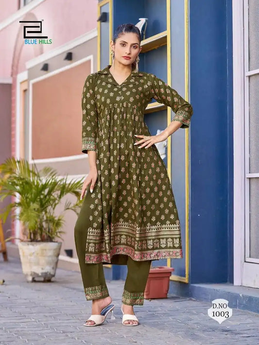 Blue Hills Cassata Alia Cut Designer Kurti Pant Design