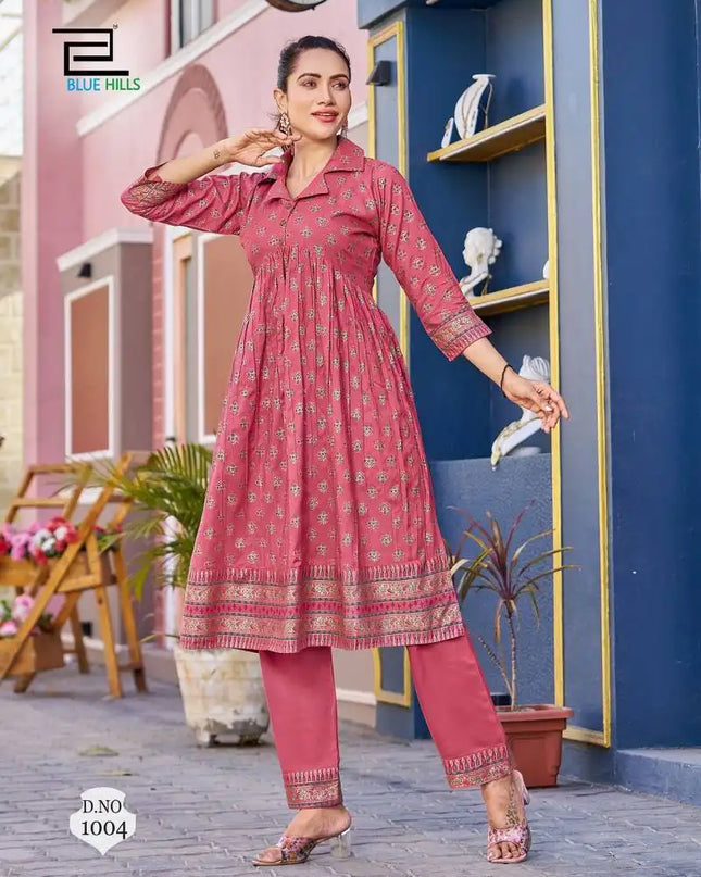 Blue Hills Cassata Alia Cut Designer Kurti With Pant Festival Collection