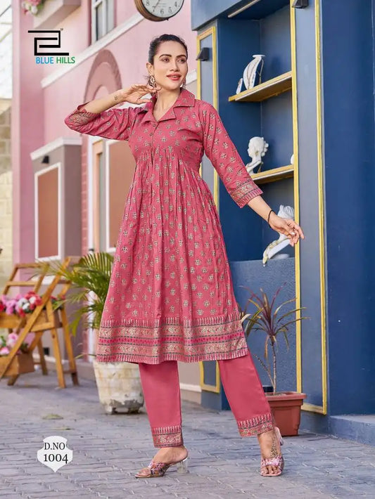 Blue Hills Cassata Alia Cut Designer Kurti With Pant Festival Collection