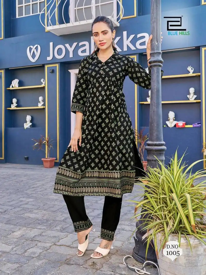 Blue Hills Cassata Alia Cut Designer Kurti With Pant
